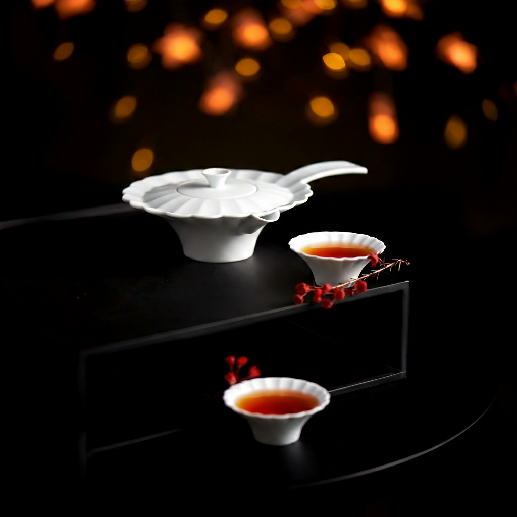 山水情深|白瓷茶具組|山水共構、靜心致敬的當代茶器