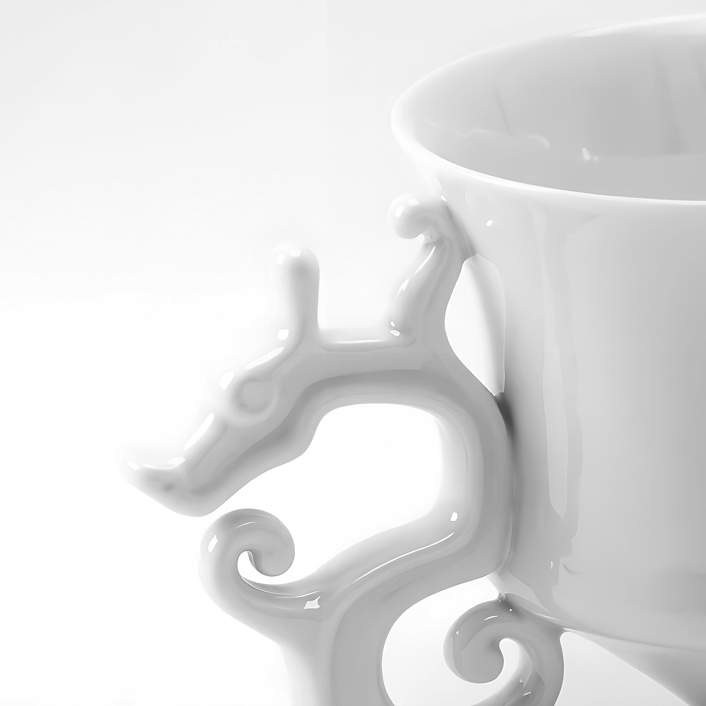 龍尊 廚房餐桌 茶杯 荼具 白瓷 王俠軍 八方新氣 咖啡杯 造形杯局部特寫