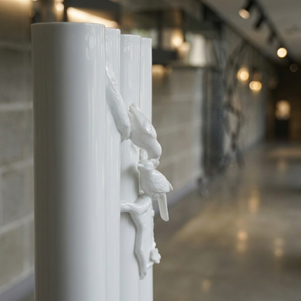 花香一世 八方新氣 白瓷花器 限量收藏 鳥語花香 局部 四季如春 喜鵲相守