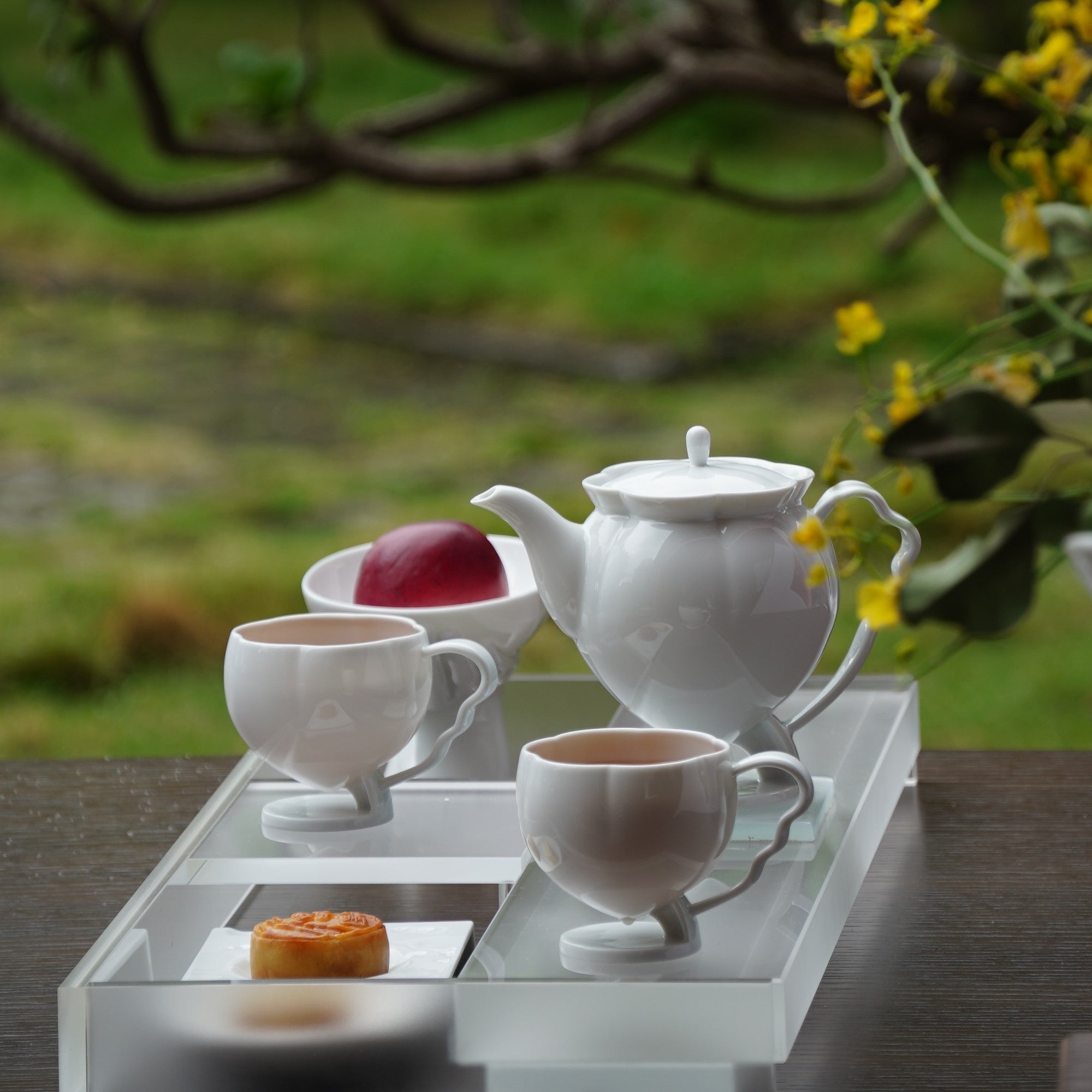 花神 廚房餐桌 茶杯 茶壺 杯壺 荼具 白瓷