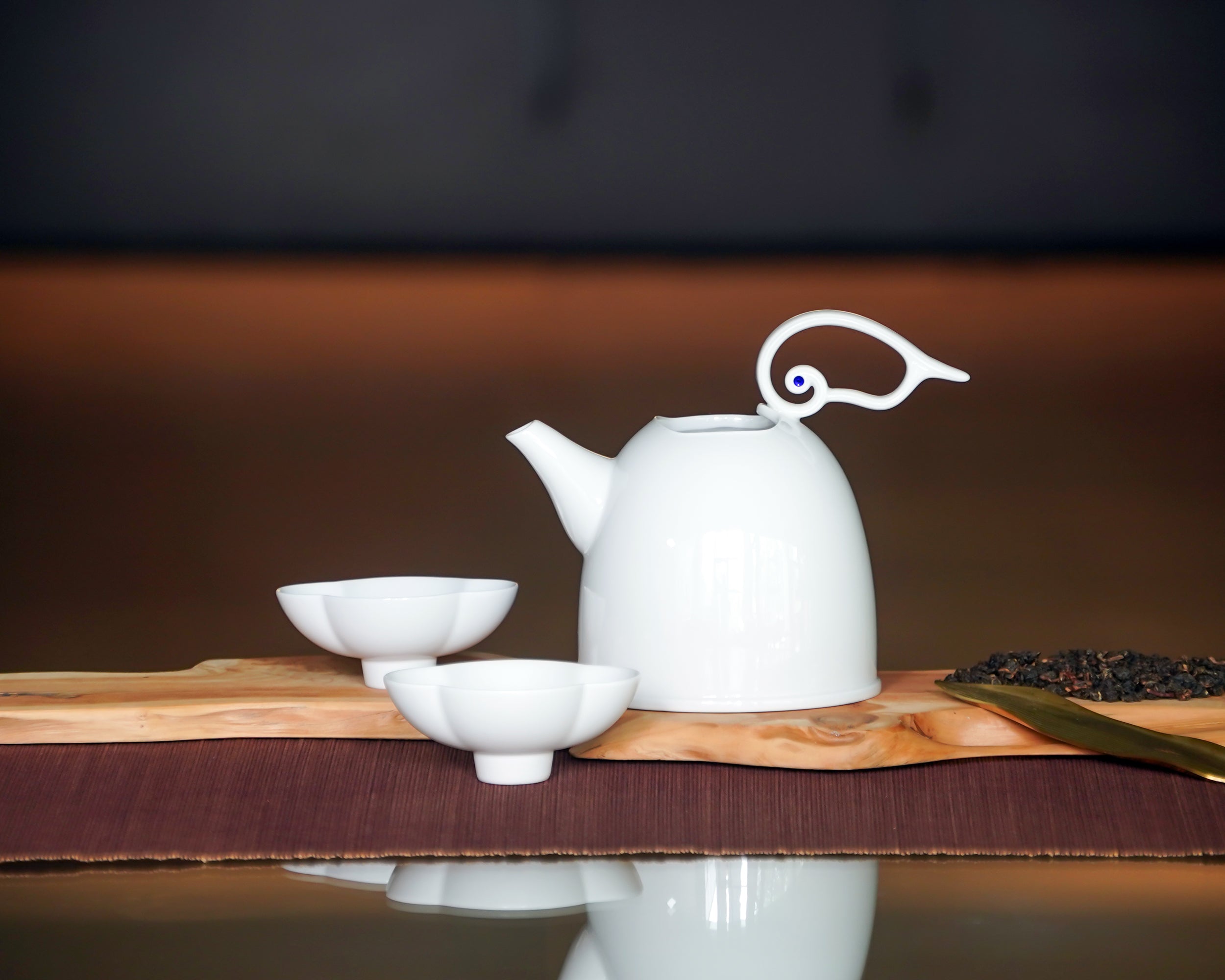 雲享壺杯組擺拍|中秋茶席禮盒設計|高端藝術瓷器送禮收藏