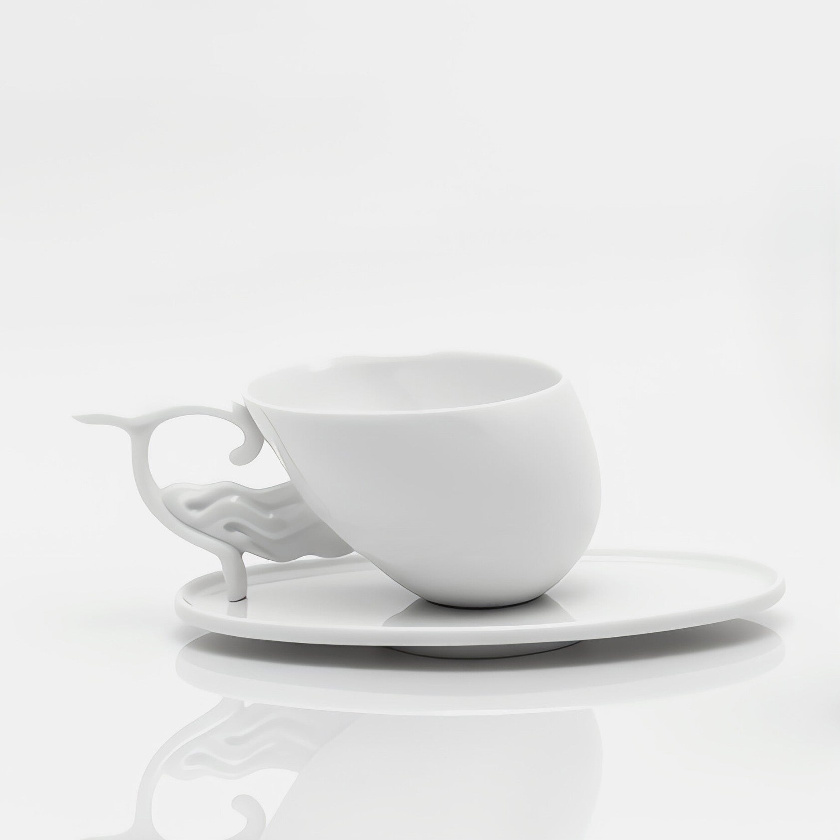 八方新氣 風舞 造形杯 茶杯 瓷器 白瓷 盤