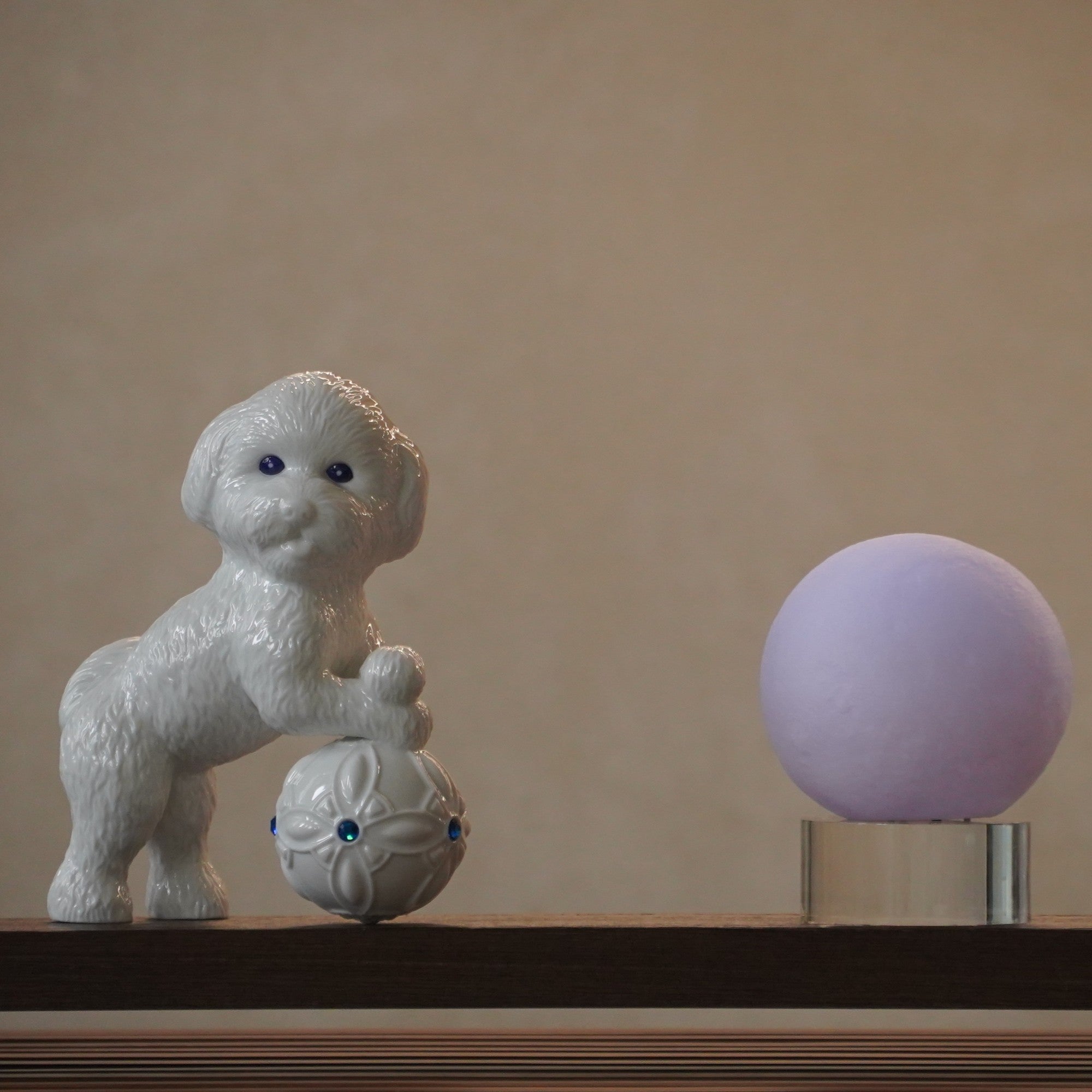 八方新氣 生肖狗 喜旺圓滿 瓷偶 瓷器 擺飾 白瓷 禮物 藍