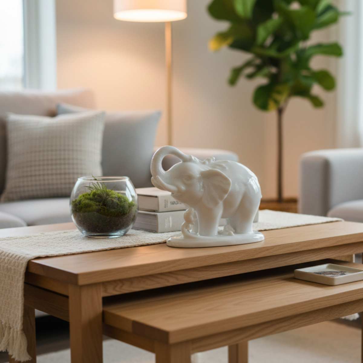 八方新氣 大象 欣欣向榮 瓷偶 瓷器 擺飾 白瓷 禮物 居家生活