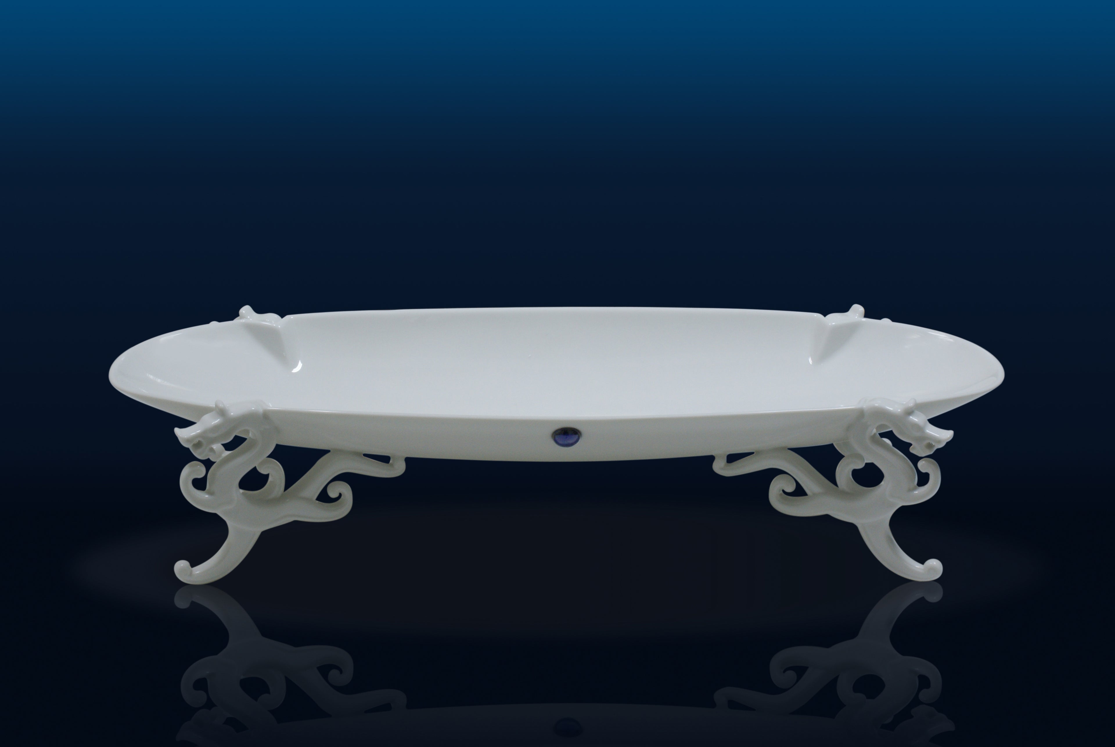 八方新氣 水果盤 大道行 白瓷 瓷器 造形盤