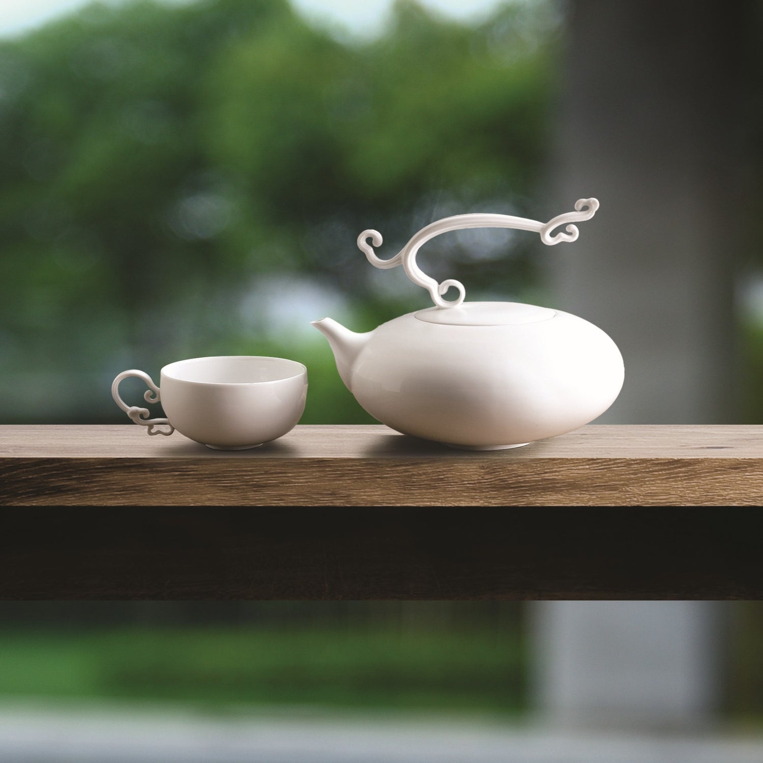 八方新氣 悠然 造形壺 茶壺 瓷器 白瓷 禮物 瓷壺 茶具 咖啡杯 茶杯