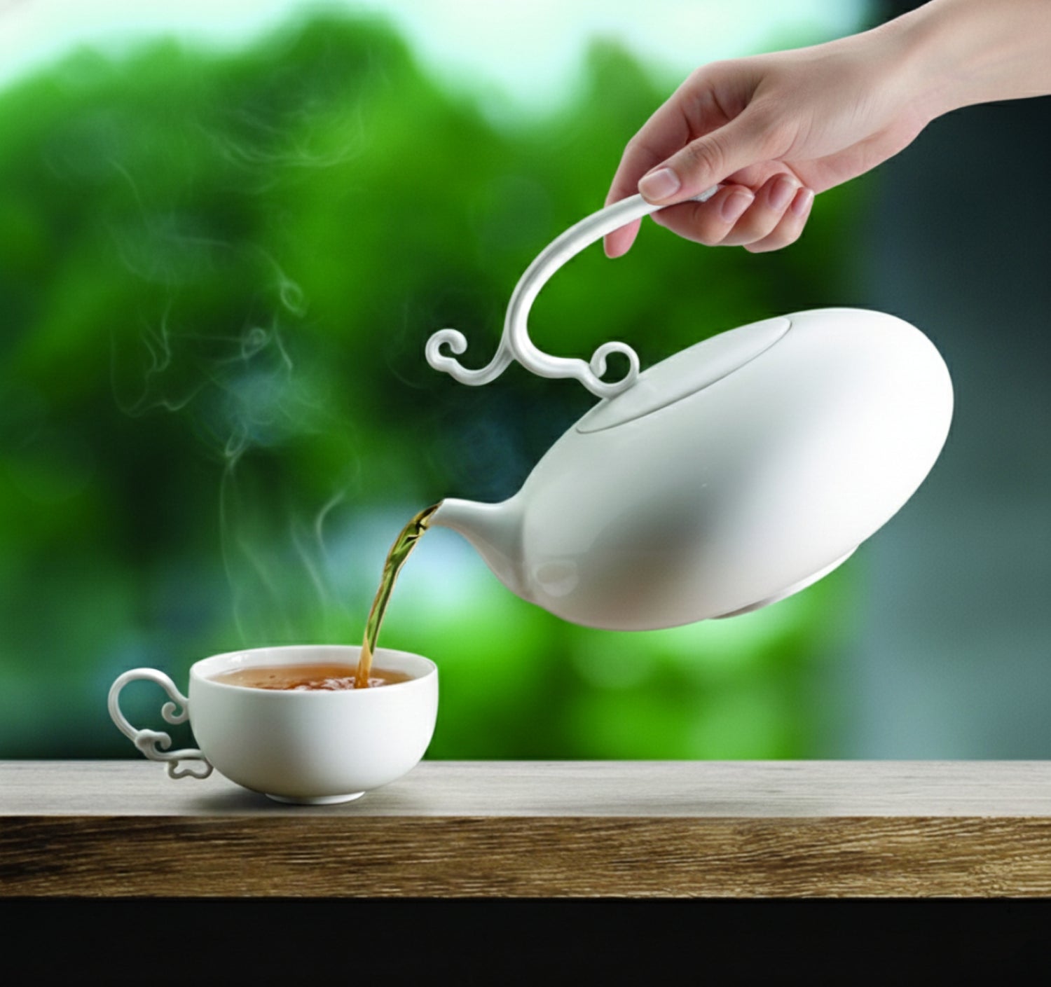 八方新氣 悠然 造形壺 茶壺 瓷器 白瓷 禮物 瓷壺 茶具 咖啡杯 茶杯 倒水