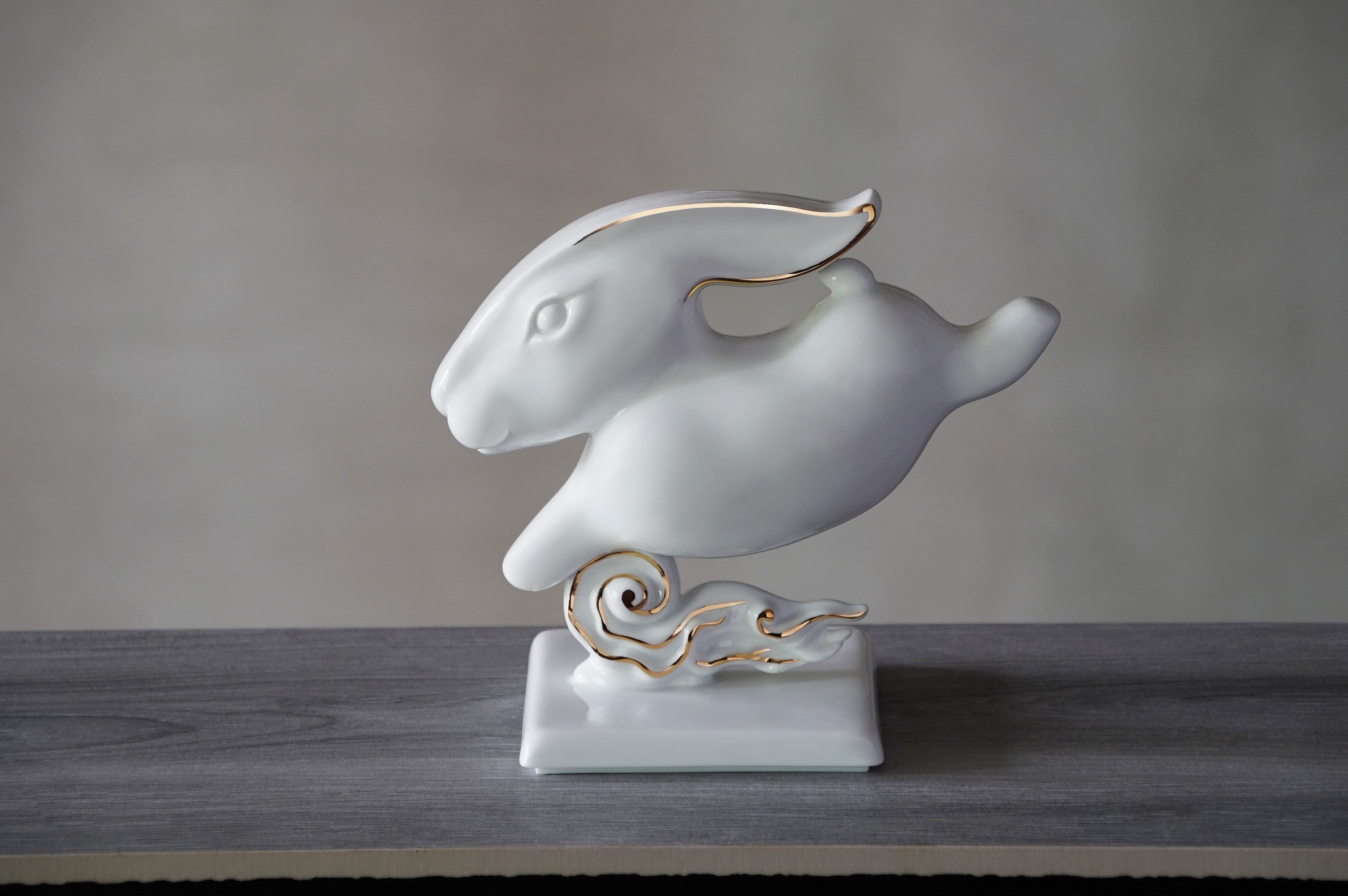 如意如雲 生肖兔瓷偶 瓷器擺飾