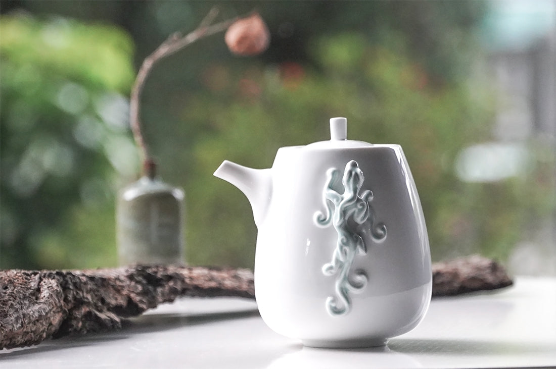 八方新氣 現代瓷器 龍造型 登高 茶壺 企業高升送禮推薦 茶具組 造形壼 茶器 螭吻