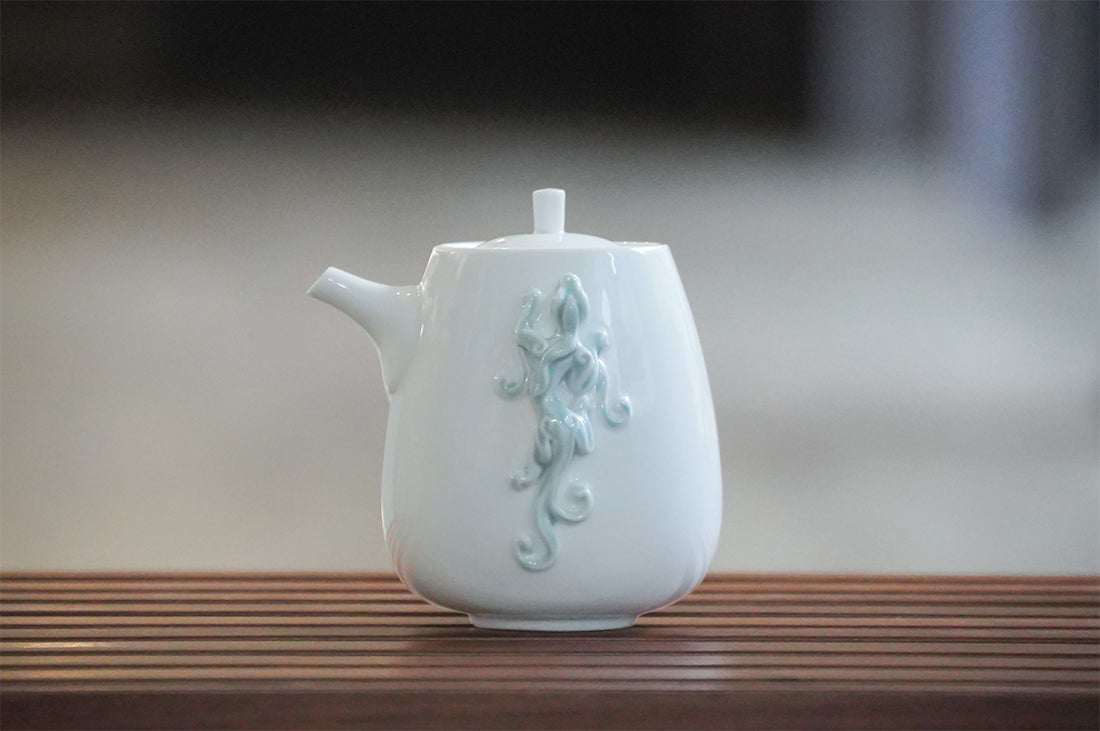 八方新氣 現代瓷器 龍造型 登高 茶壺 企業高升送禮 茶器 茶具組 白瓷藝術
