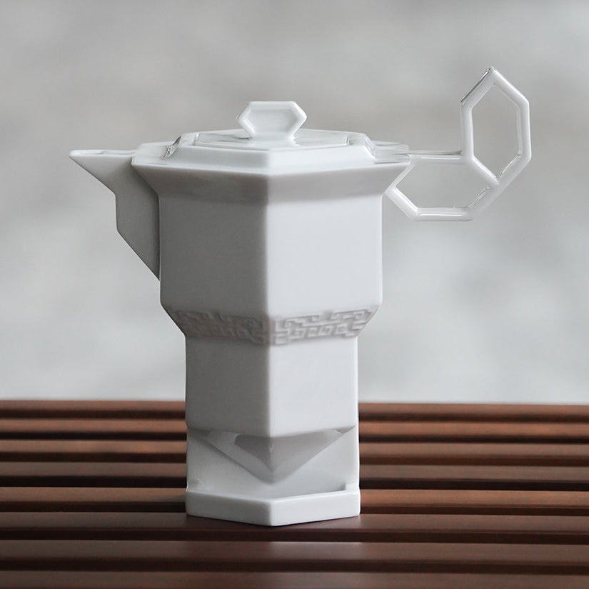 四季豐登系列冬季茶具作品 手把以窗花為靈感精緻底座縷空