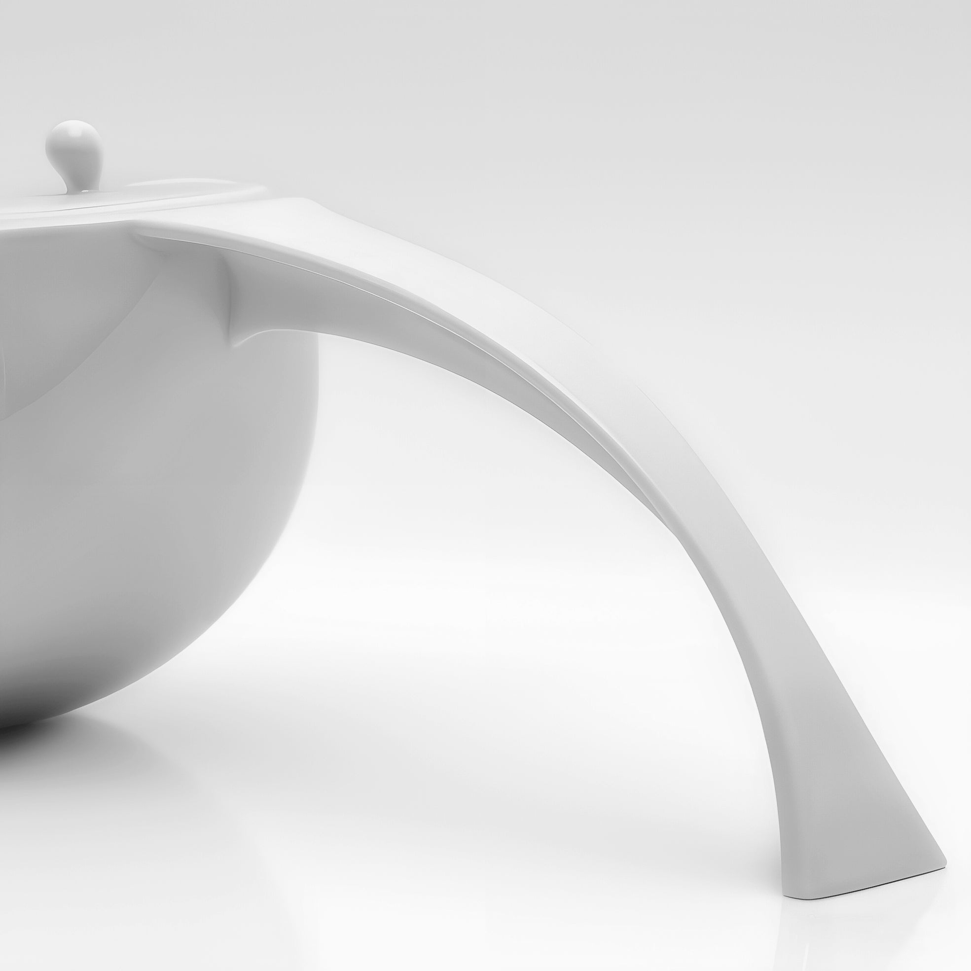 八方新氣王俠軍設計瓷器 白瓷壺 以台灣藍鵲為靈感 夏越眺香 居家生活 造形壺把特寫