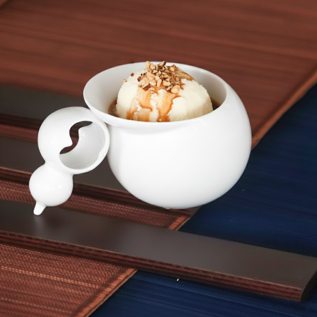 八方新氣 白瓷 親密時光 咖啡杯 茶杯 葫蘆相依造型 居家生活 餐具