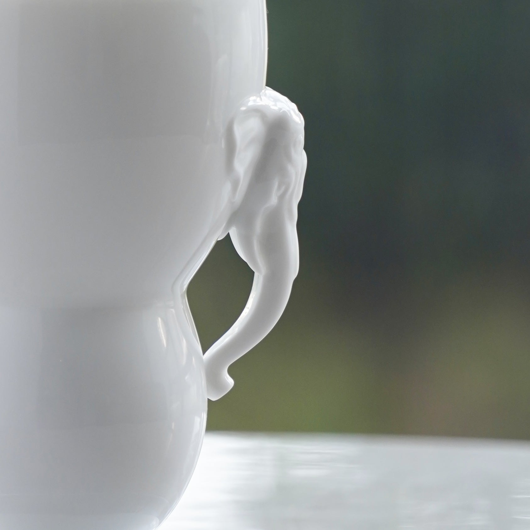 八方新氣 瓷器 送禮 大象 對杯 杯子 白色 居家生活 把手杯