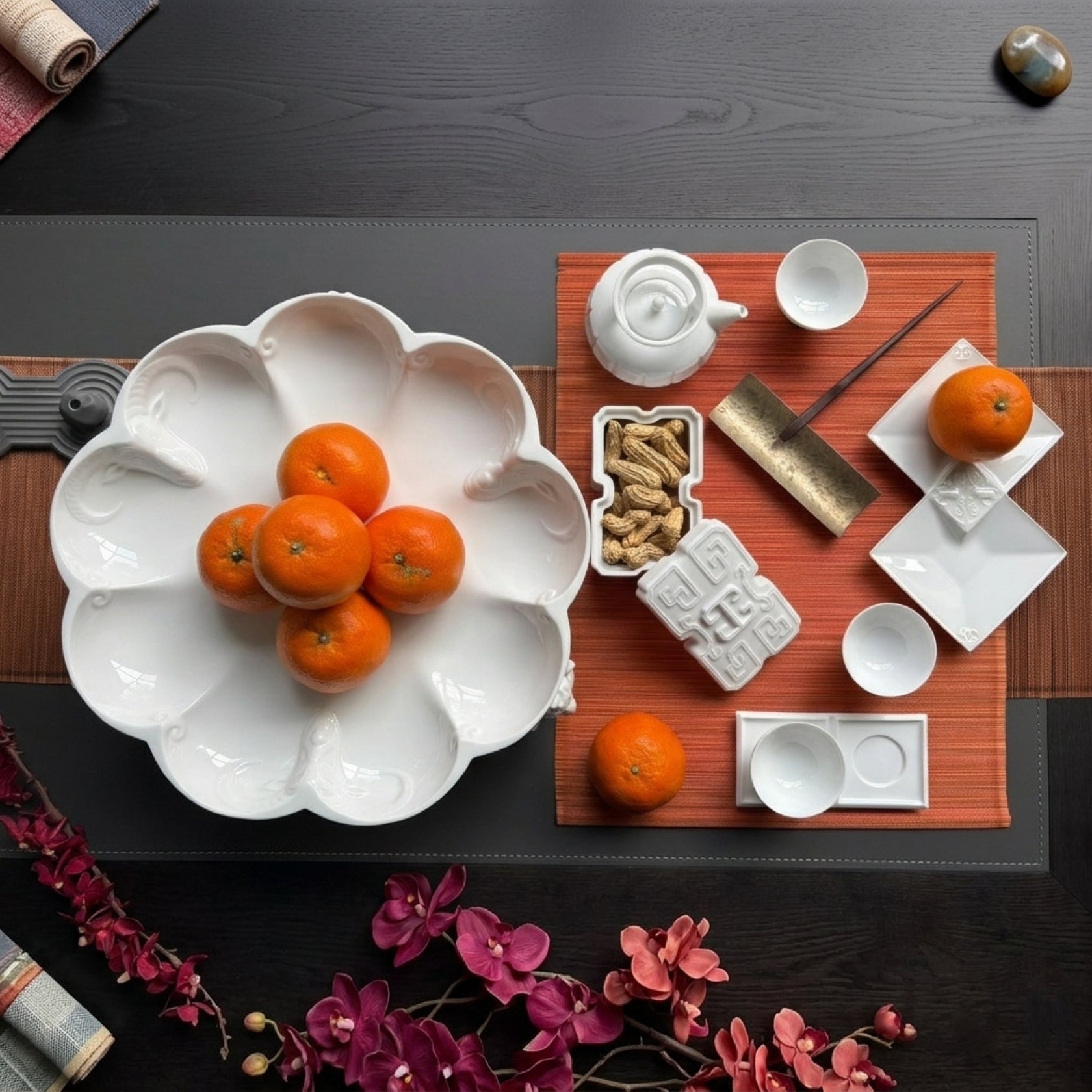 吉祥鼎盛 果盤 花器 居家生活 白瓷 藝術造形盤 餐桌擺飾 餐具 居家生活