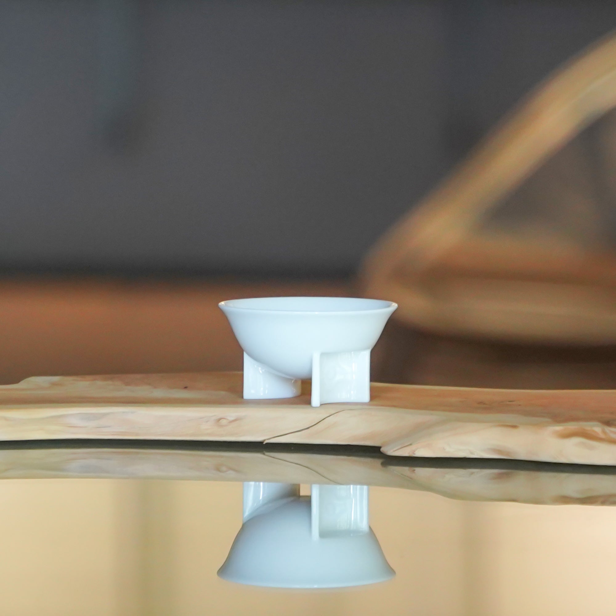 如意云游|现代白瓷盖碗|吉象云纹与高台美学的茶器