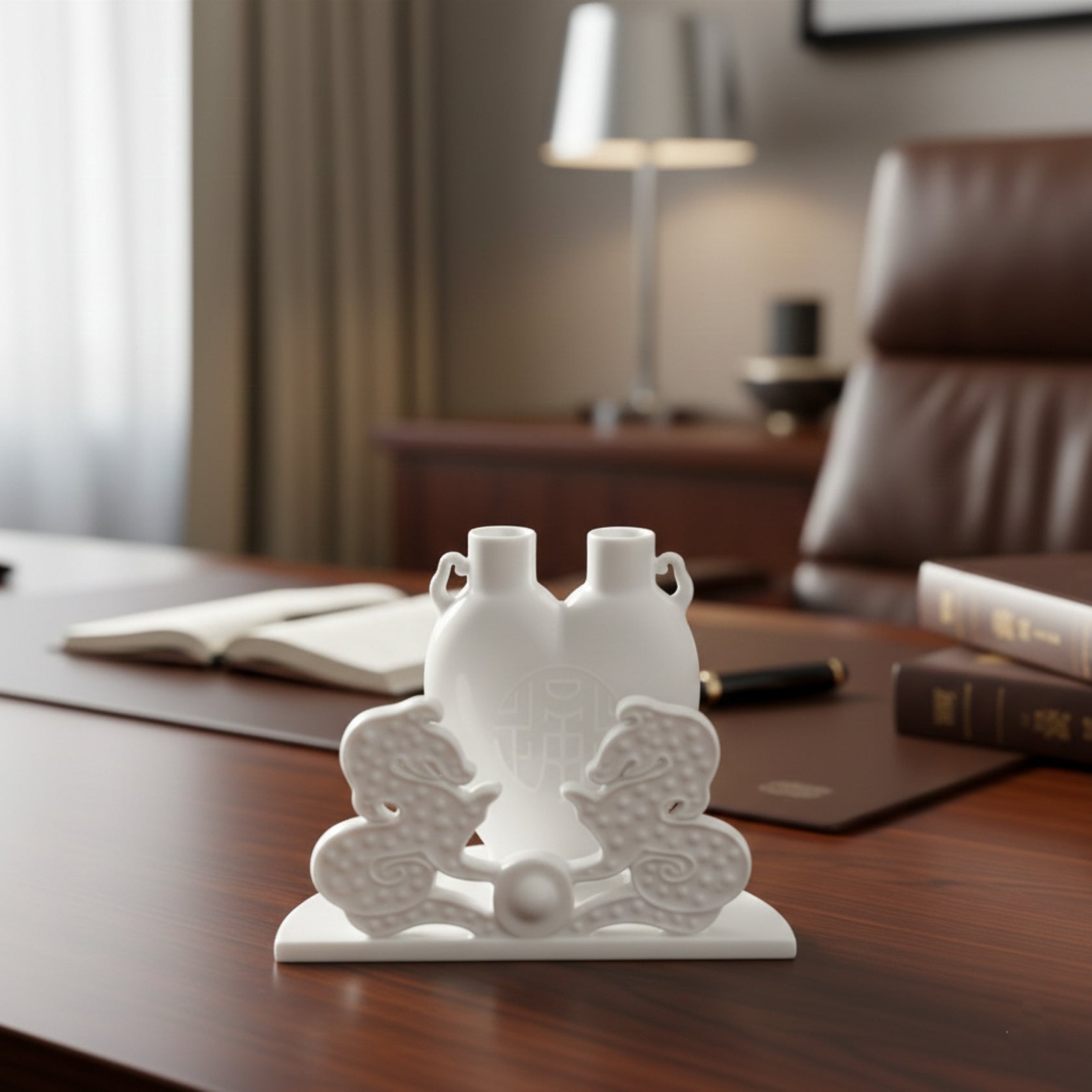 Elegant ceramic piece for desk or study — ideal for promotion or new beginnings
八方新氣 萬事亨通 名片座 瓷器 升遷禮物 白瓷 送禮 禮物 龍 步步高升