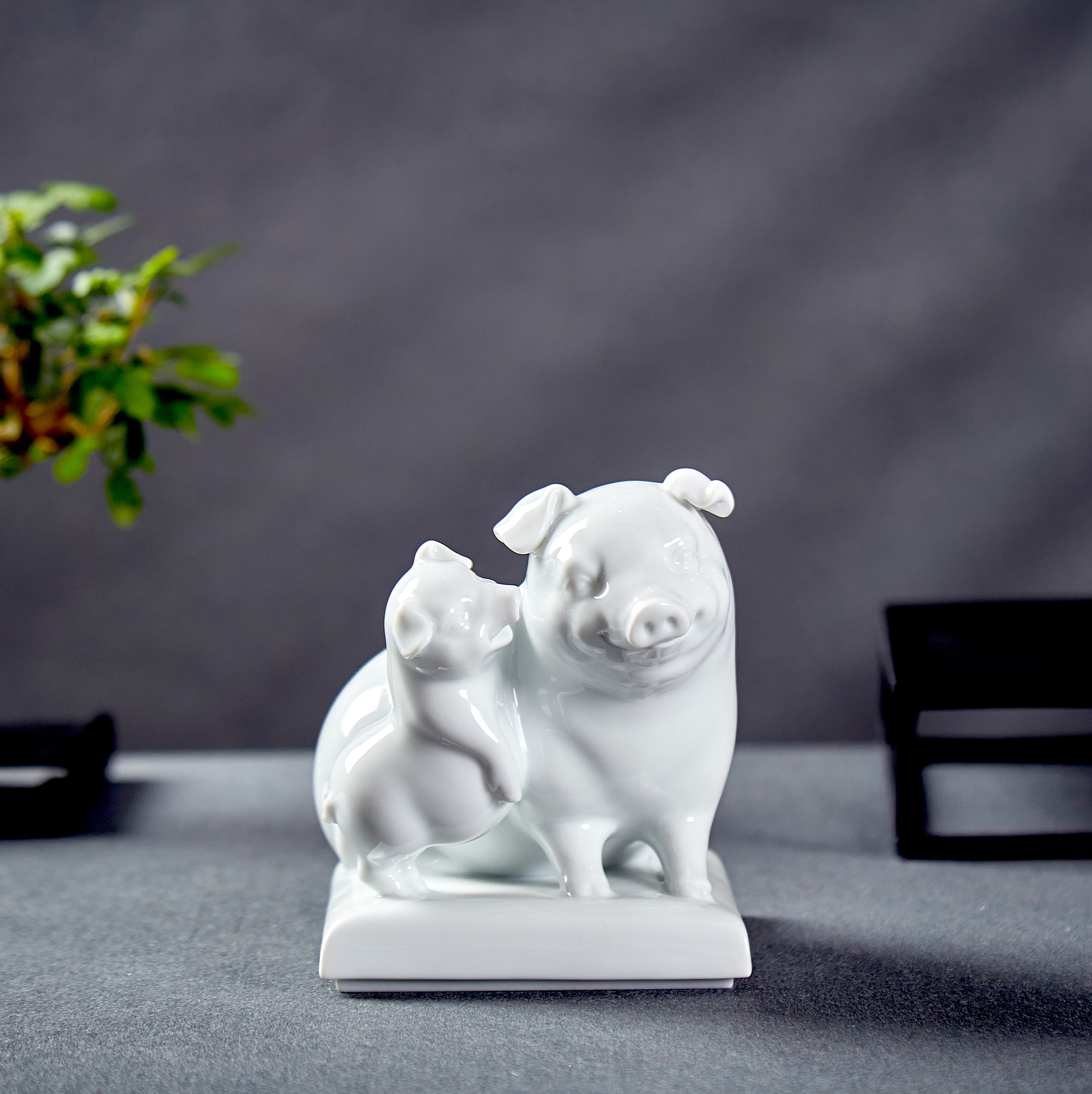 八方新氣 豬 瓷偶 瓷器 生肖擺飾 白瓷 禮物