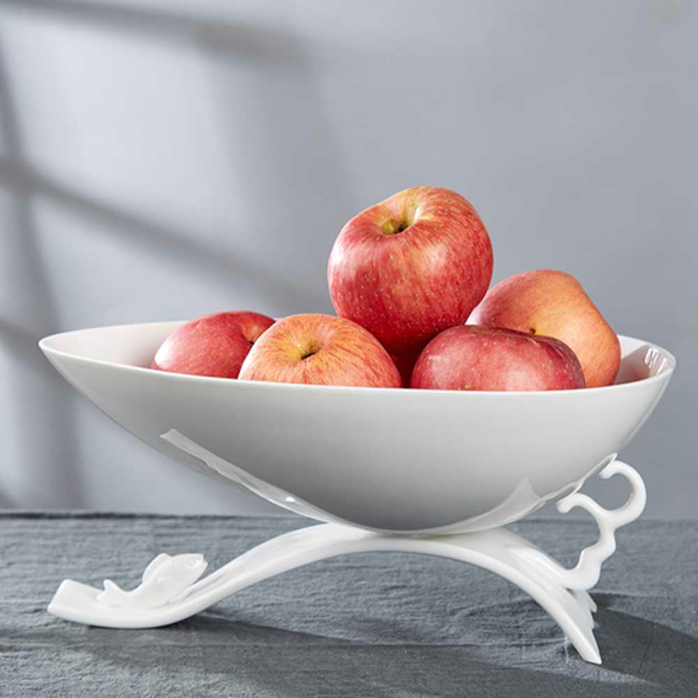 台灣手工白瓷水果盤《滿載》-藝術收藏與贈禮首選