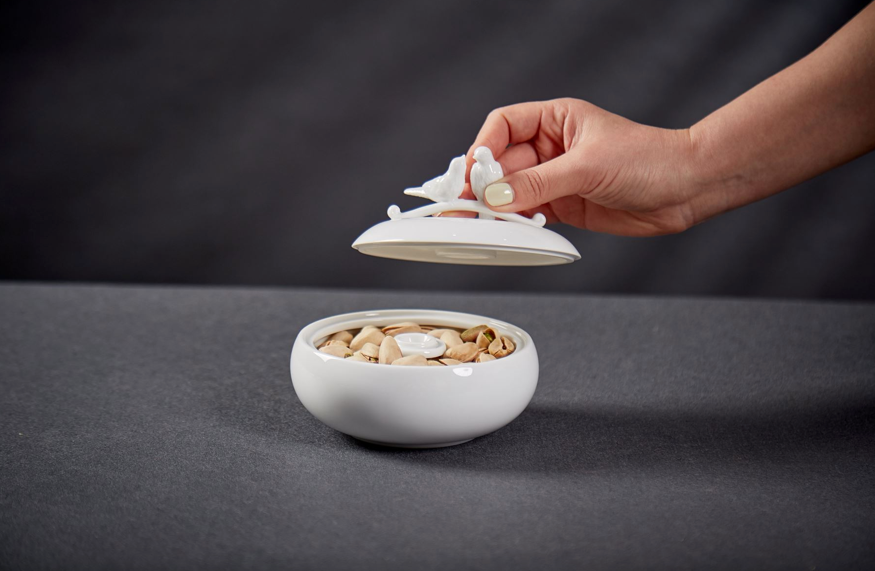 八方新氣 王俠軍 盒 喜鵲 白色 珠寶盒 圓形 真情 陶瓷收納盒