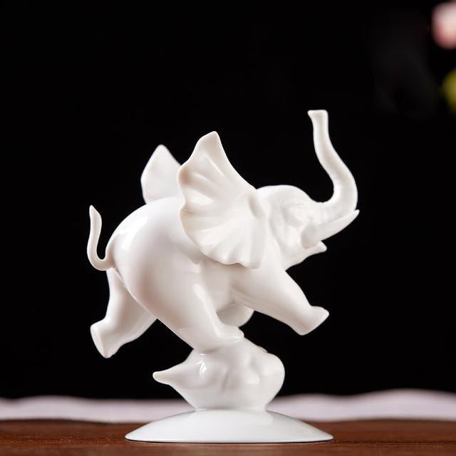 八方新氣 更上層樓 王俠軍 瓷器 白瓷 小飛象 步步高升 瓷偶擺飾 瓷器藝品 升遷禮物