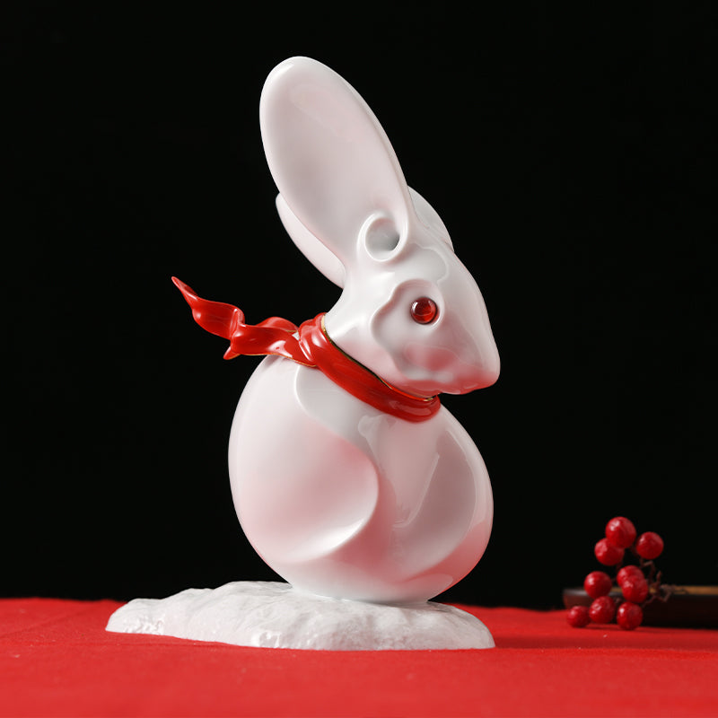 八方新氣 兔 自在自得 瓷偶 瓷器 擺飾 白瓷 禮物