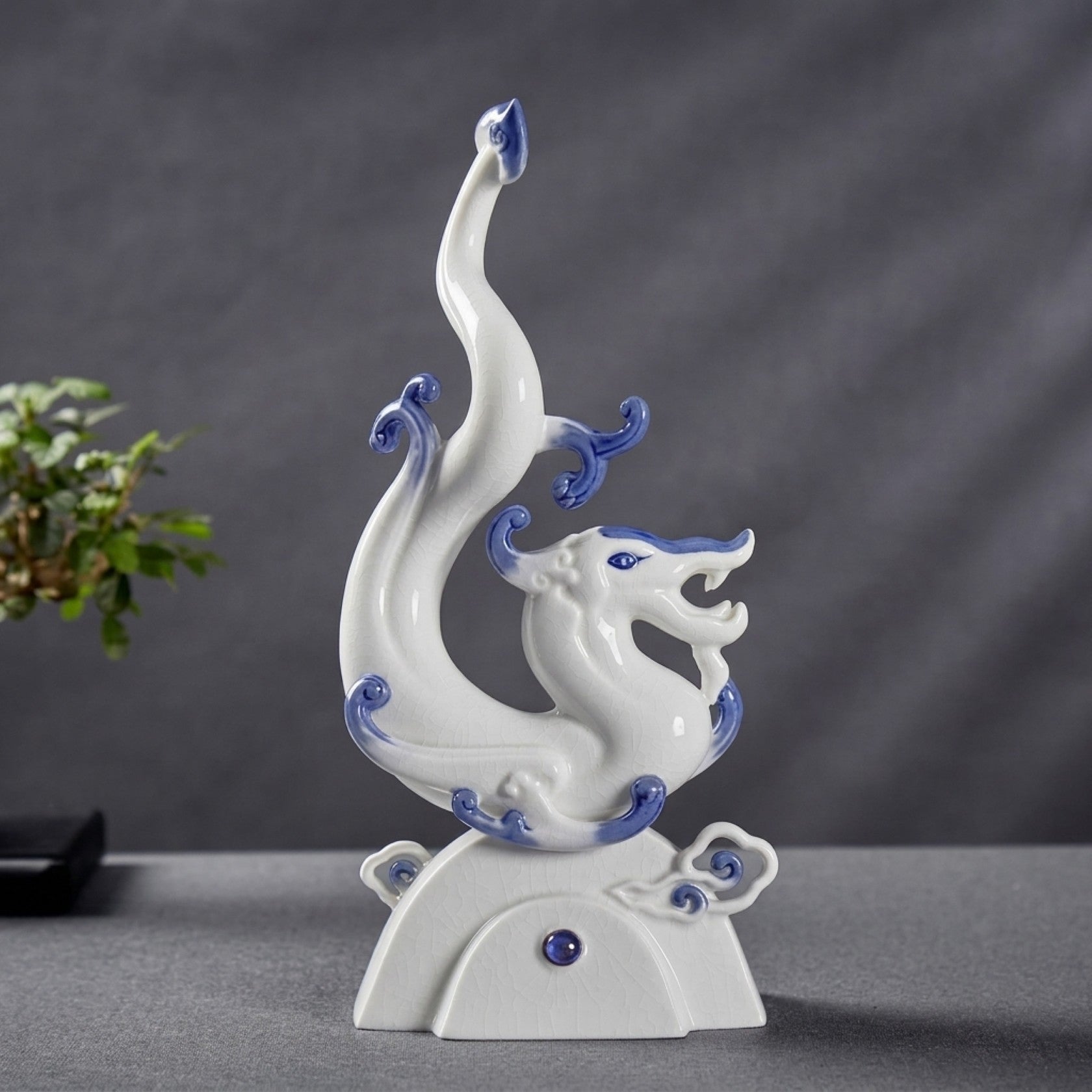 八方新氣 如意如龍 瓷偶 瓷器 生肖擺飾 印璽 印章 白瓷 禮物