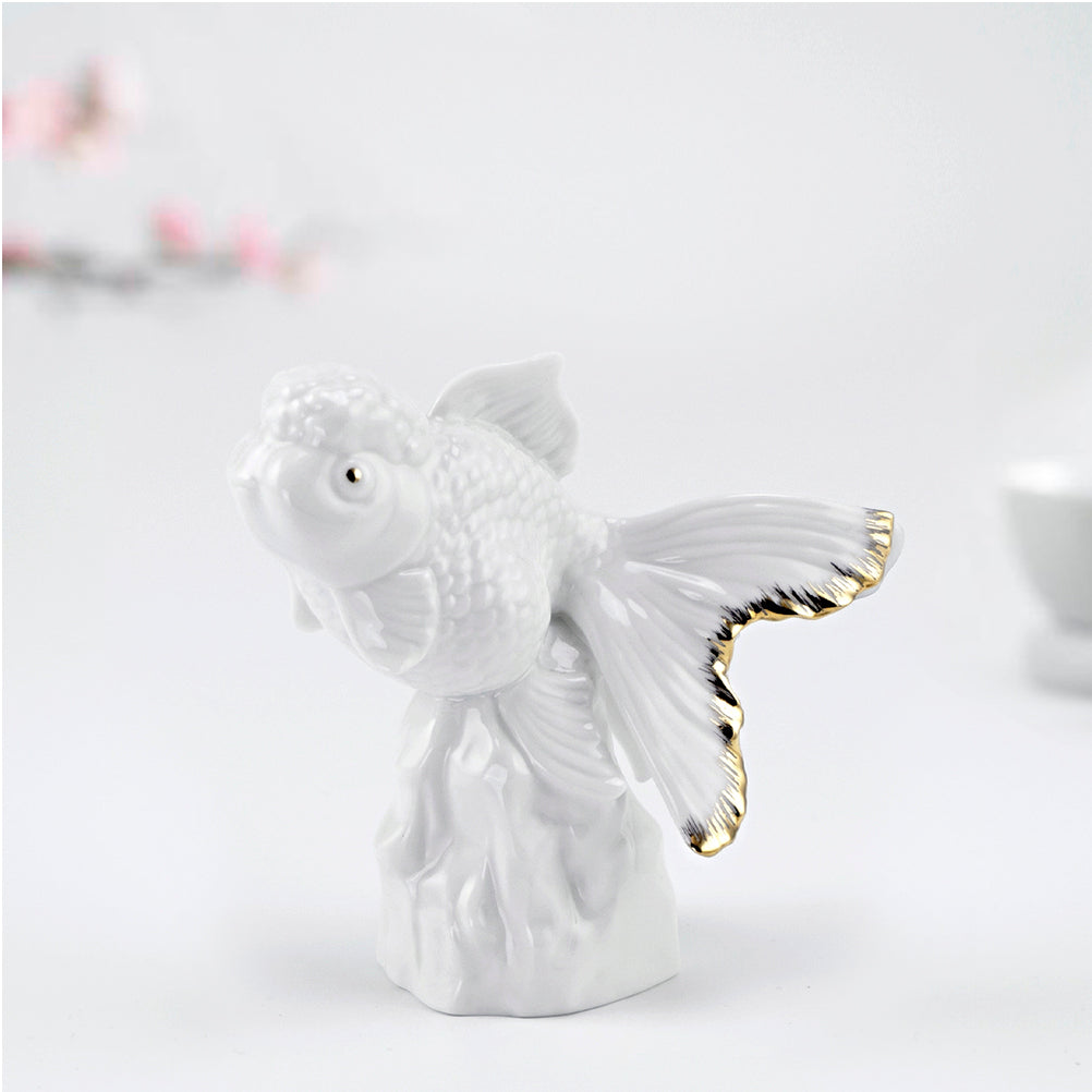 Compact porcelain sculpture evoking strength, grace, and joyful momentum