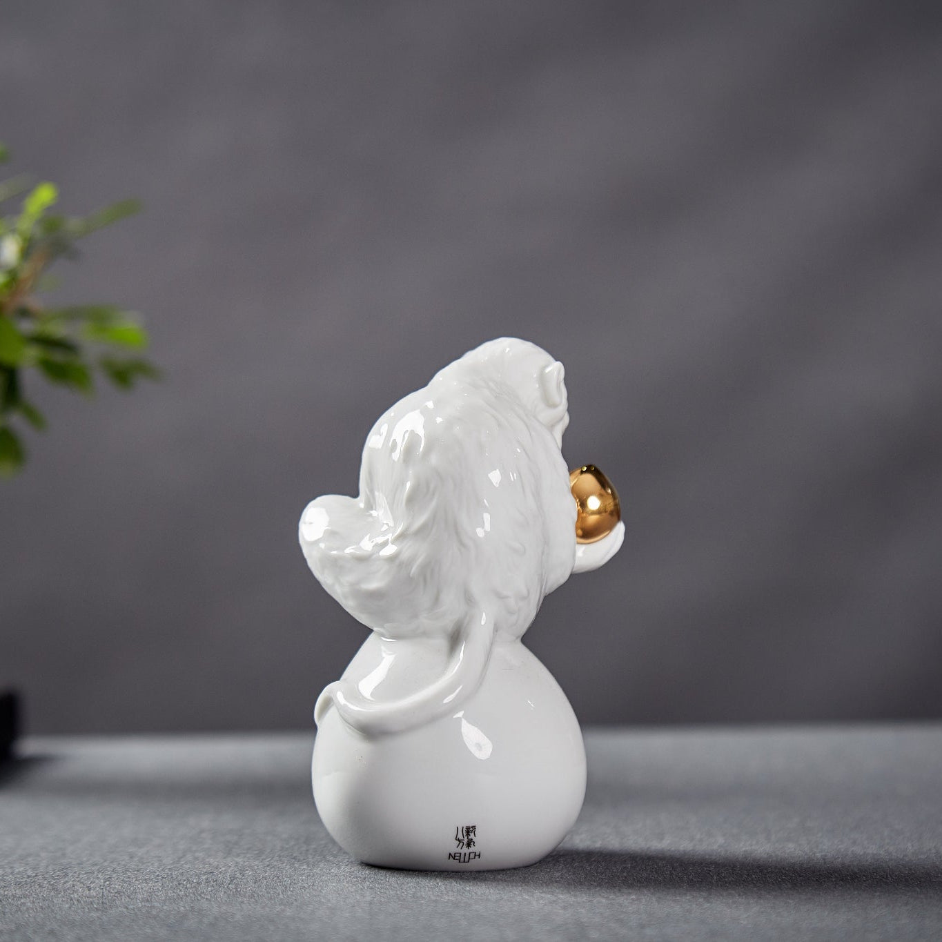 八方新氣 猴 瓷偶 福壽兩全 瓷器 生肖擺飾 印璽 印章 白瓷 禮物