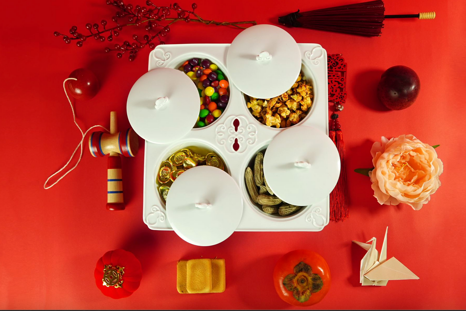 八方新氣 四季 好風景 瓷盒 傳家寶 擺飾 禮物 收納盒 白瓷 水果盒 陶瓷 瓜果盒