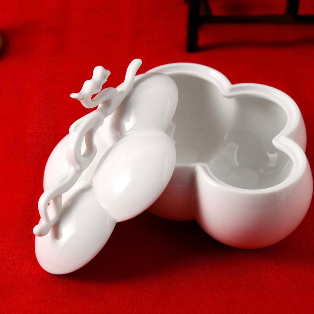 八方新氣 四海遊龍 收納盒 瓷器 送禮 糖果盒 珠寶盒 白瓷 升遷禮物