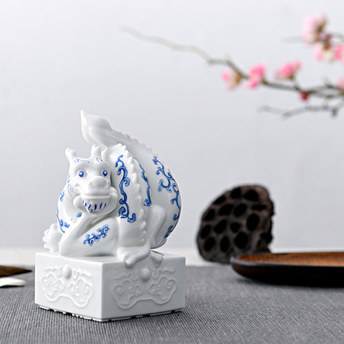 八方新氣 龍禧 王俠軍 玉璽 瓷器 白瓷 龍 印章