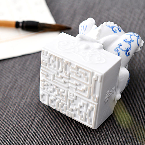 八方新氣 龍禧 王俠軍 玉璽 瓷器 白瓷 龍 印章