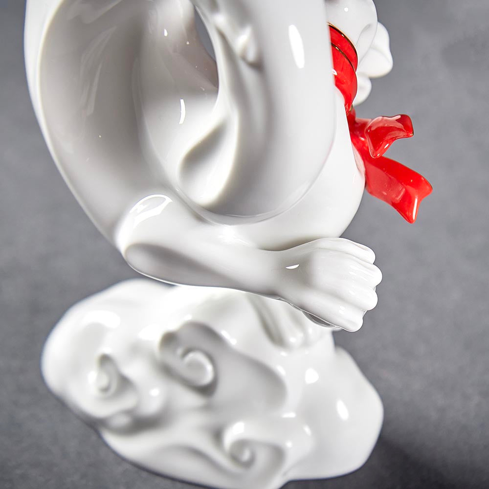 八方新氣 龍 瓷偶 乾坤在握 瓷器 擺飾 印璽 印章 白瓷 禮物