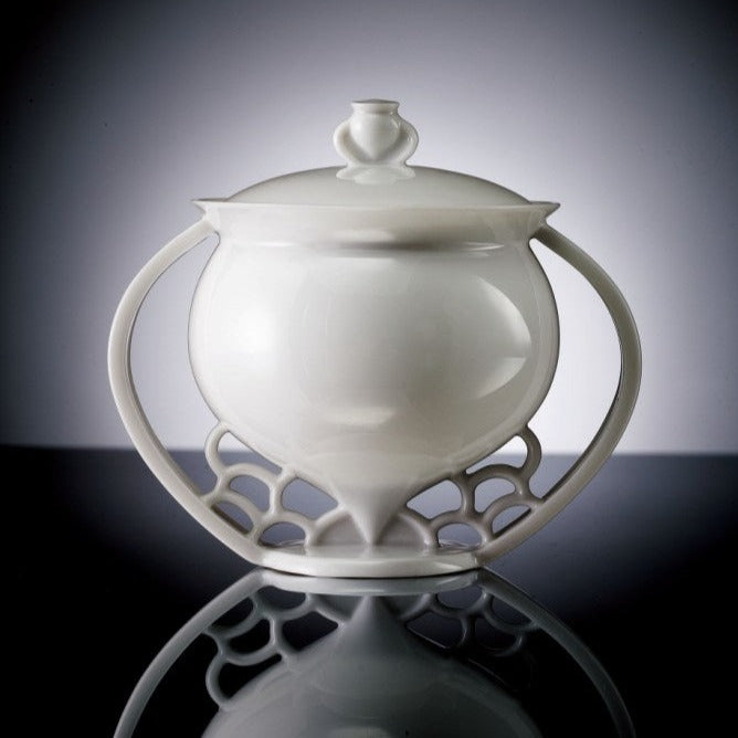 八方新氣 瓷器 蓋杯 窗櫺 杯子 蓋子 白色 滿庭芳 水滴