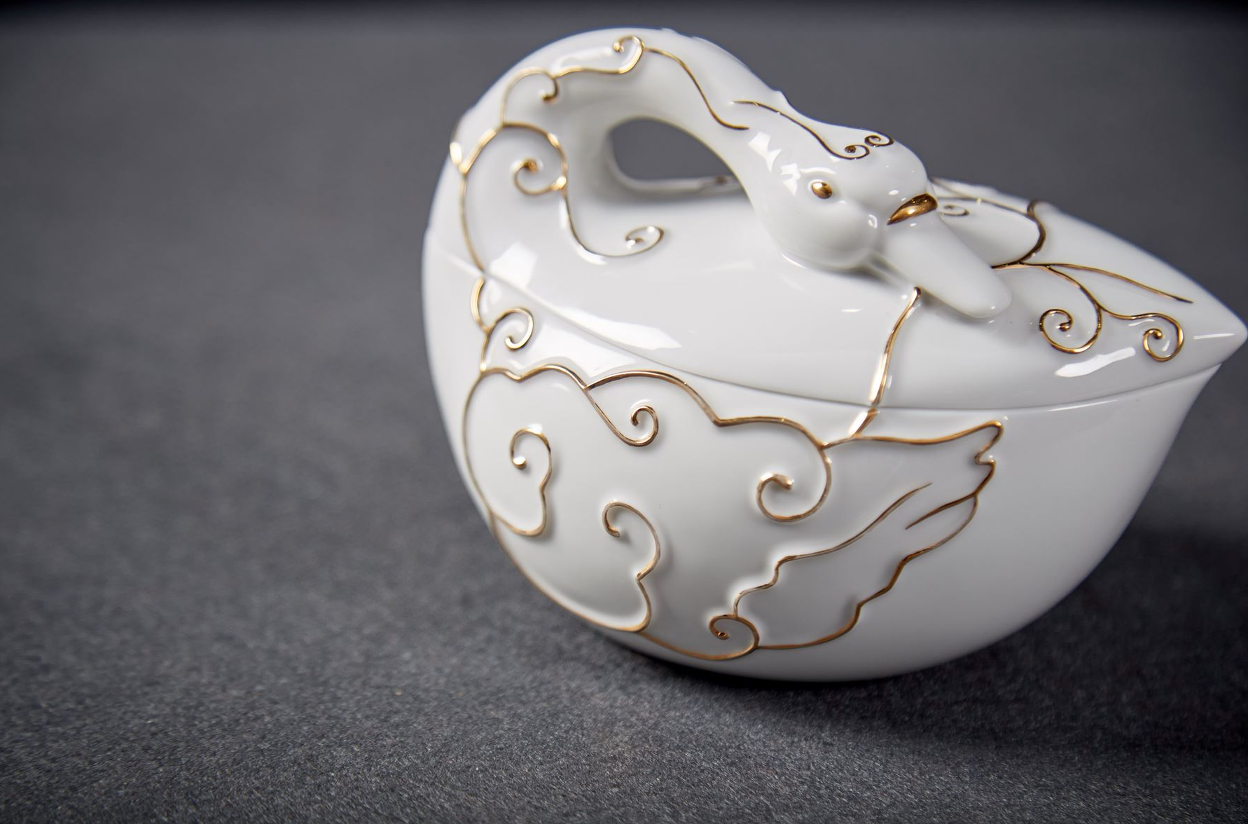 八方新氣 王俠軍 盒 天鵝 金色 白色 珠寶盒 珍愛 陶瓷收納盒