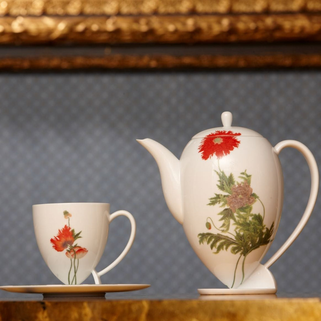 八方新氣 故宮 清香 紅禧 陶瓷 茶壺 茶杯組 瓷器 紅花 水滴