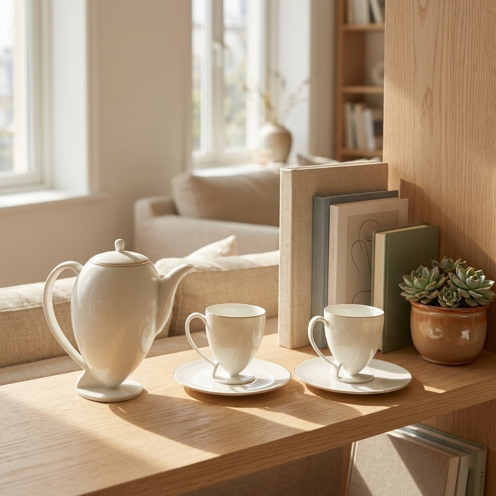 起舞 Grace in Motion｜白瓷壺杯盤組・舞動之姿・春日茶器禮物