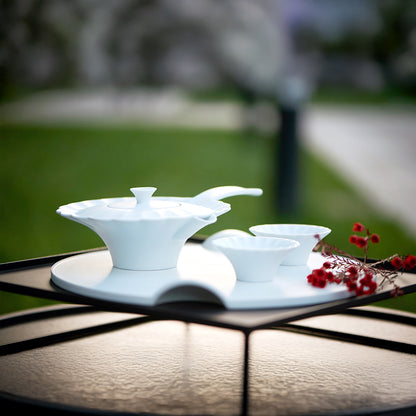 山水情深｜白瓷茶具組｜山水共構、靜心致敬的當代茶器