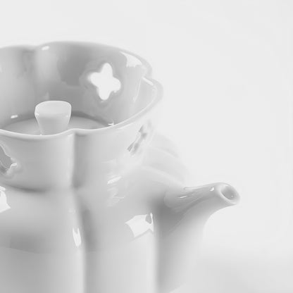 隨圓 八方新氣 茶具 茶器 白瓷 禮物 禮盒 居家生活 造形壺局部特寫