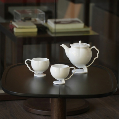 花神白瓷茶壺茶杯使用情境・高端白瓷茶器禮物・八方新氣 NewChi Porcelain