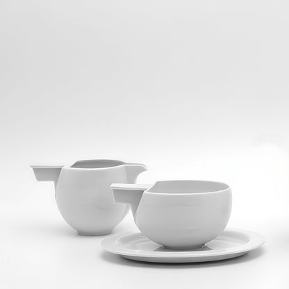 白瓷咖啡杯與杯盤組｜極簡線條與現代東方生活美學