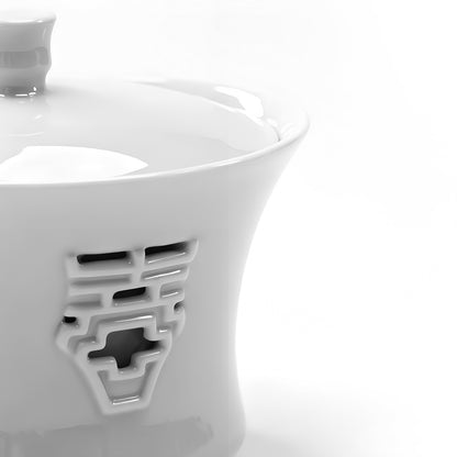 迎春 蓋杯組 藝術造形蓋杯局部特寫 