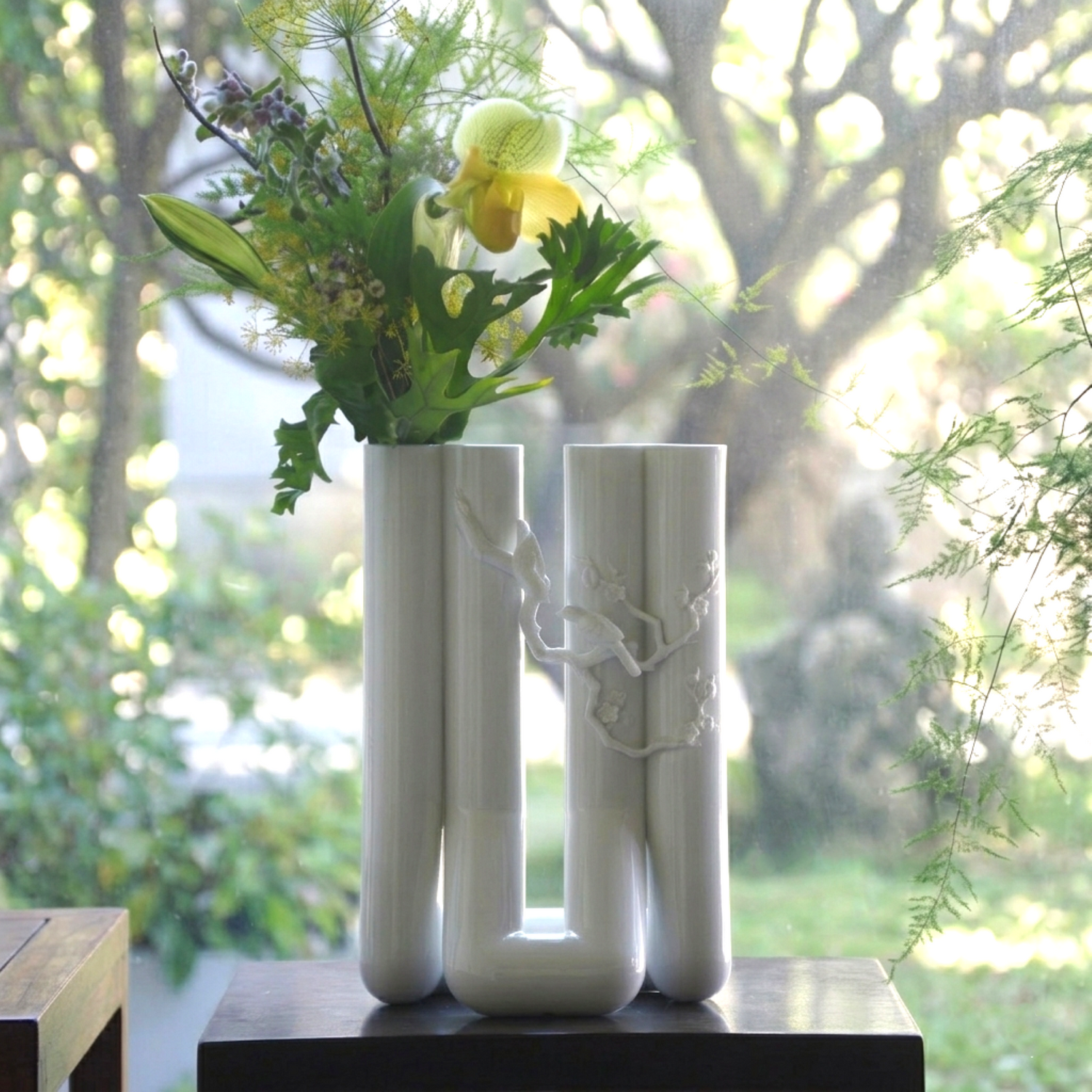 花香一世 八方新氣 白瓷花器 限量收藏 鳥語花香