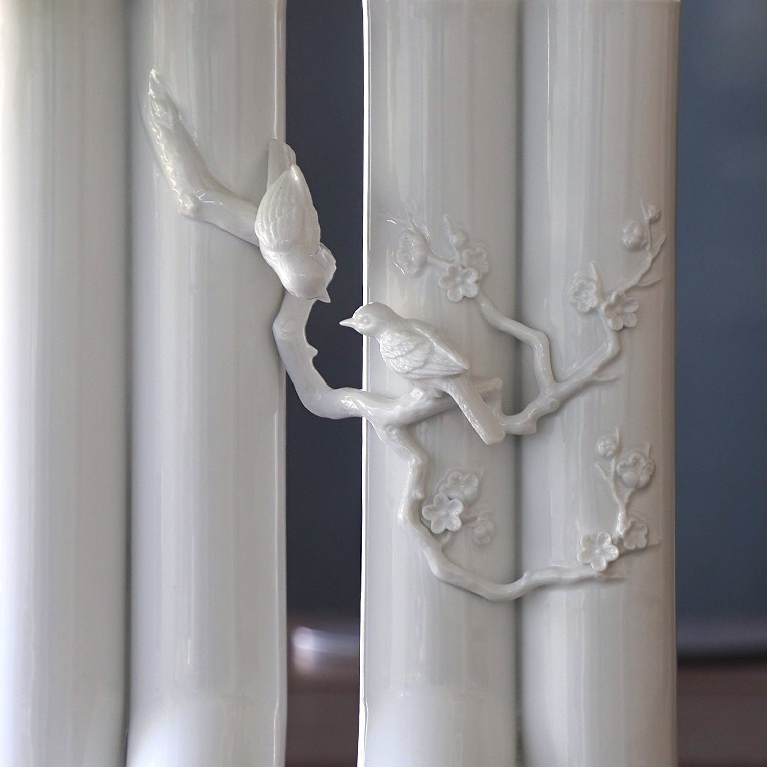 花香一世 八方新氣 白瓷花器 限量收藏 鳥語花香