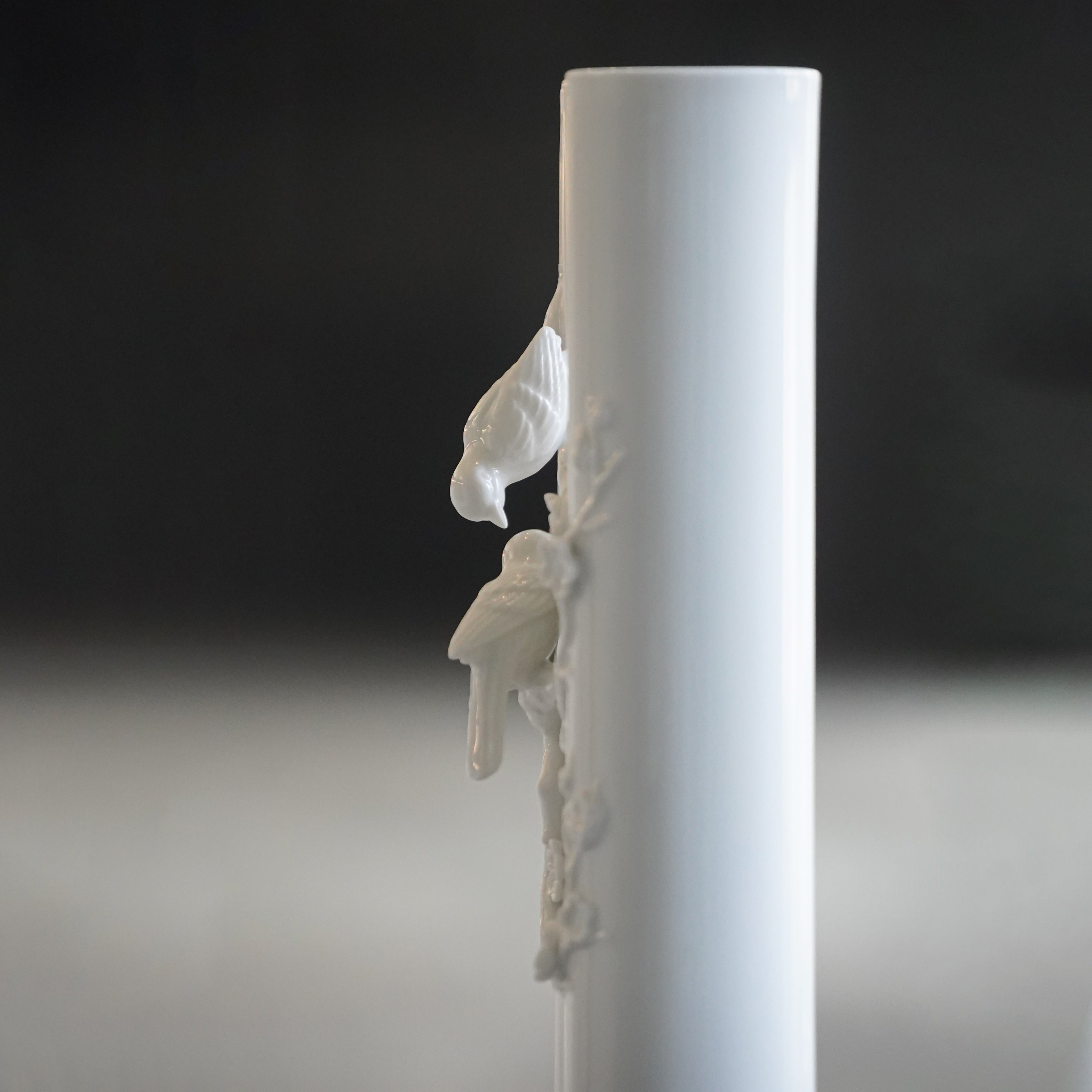 花香一世 八方新氣 白瓷花器 限量收藏 鳥語花香 局部 四季如春 喜鵲相守