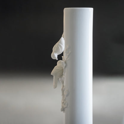 花香一世 八方新氣 白瓷花器 限量收藏 鳥語花香 局部 四季如春 喜鵲相守