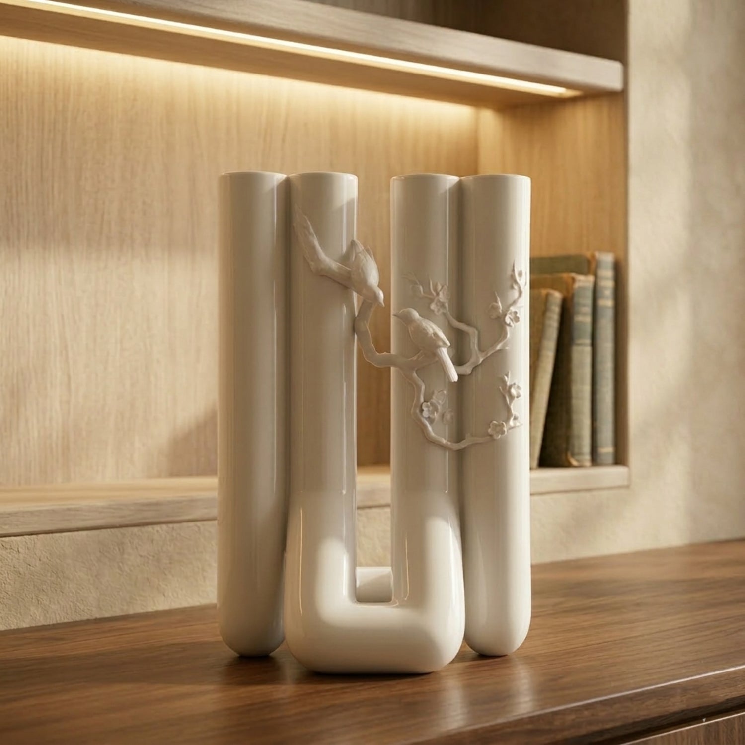 花香一世 八方新氣 白瓷花器 限量收藏 鳥語花香