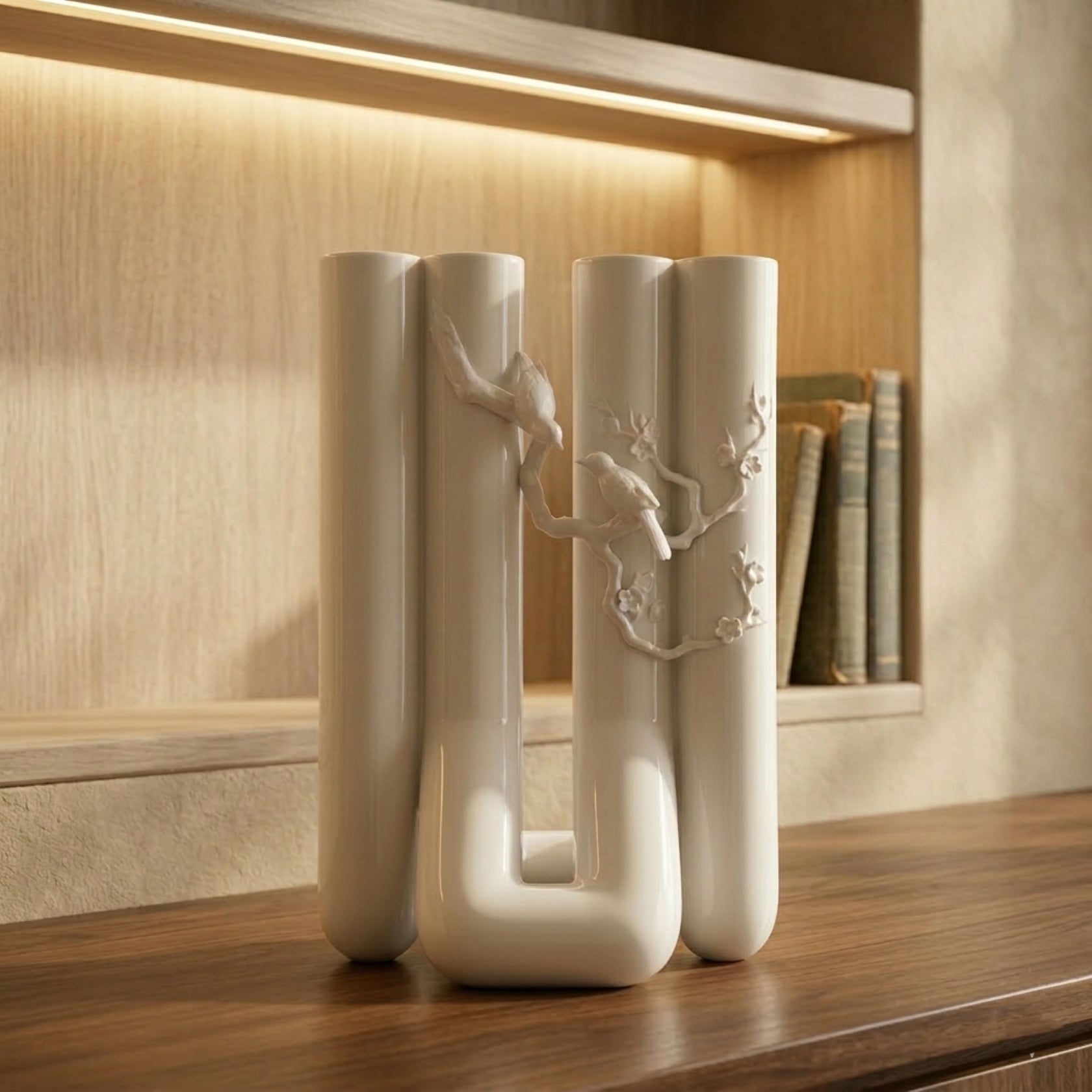 花香一世 八方新氣 白瓷花器 限量收藏 鳥語花香