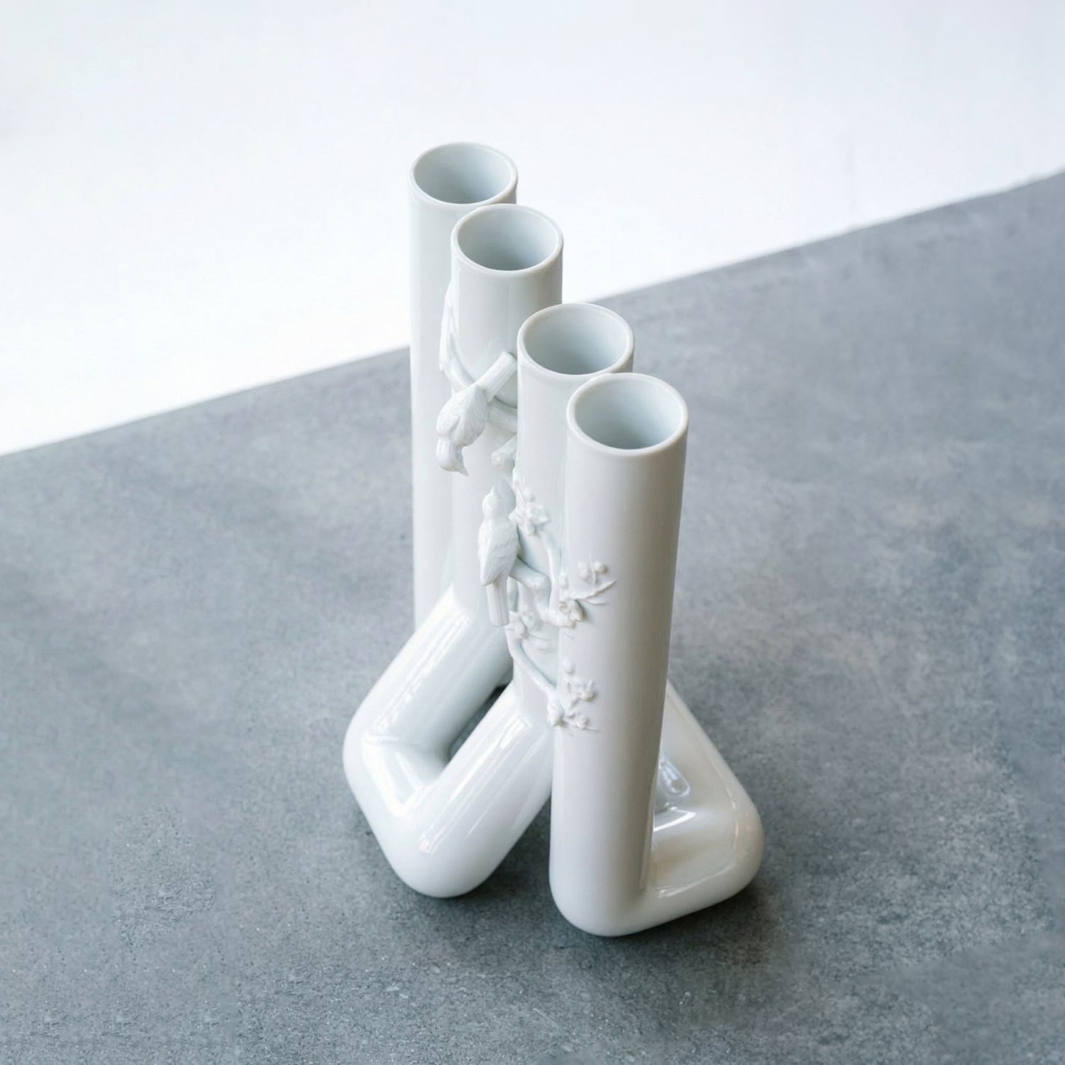 花香一世 八方新氣 白瓷花器 限量收藏 鳥語花香 局部  四季如春 喜鵲相守